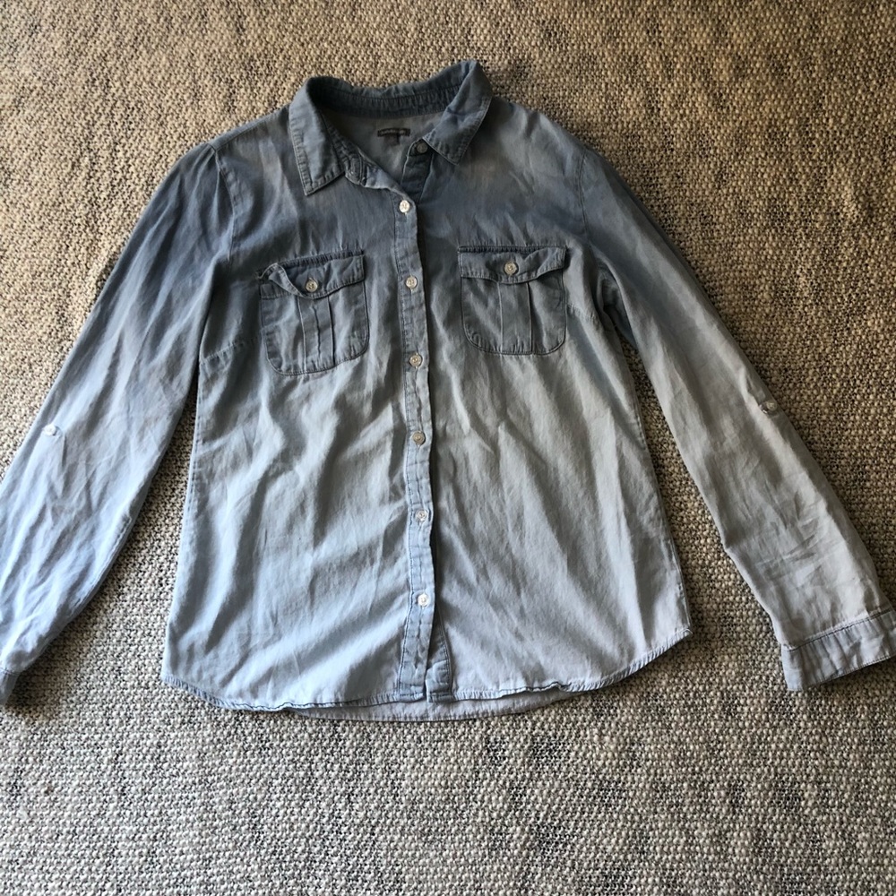Ombré blue jean shirt/cardigan